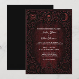 Rotes Ouija-Brett-Gotische Hochzeitseinladung Einladung