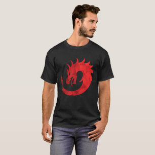 Rotes Ouroboros-Drache T-Shirt - Mystisch Rund