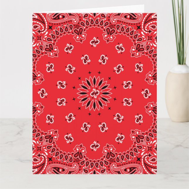 Rotes Paisley-Bandanna-Muster Karte (Vorderseite)