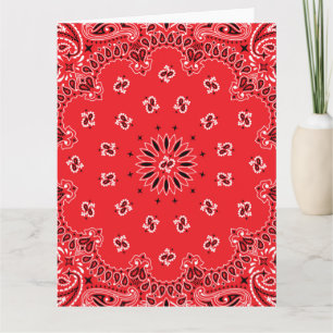 Rotes Paisley-Bandanna-Muster Karte