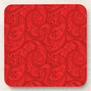 Rotes Paisley Untersetzer