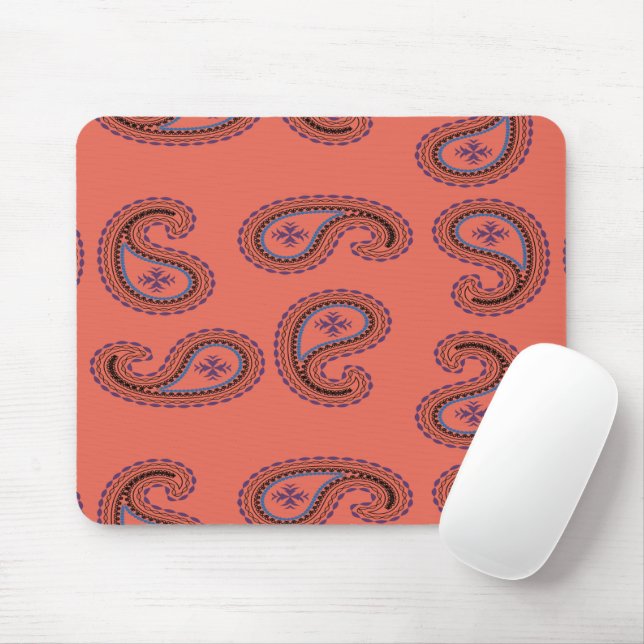 rotes Paisleymuster Mousepad (Mit Mouse)