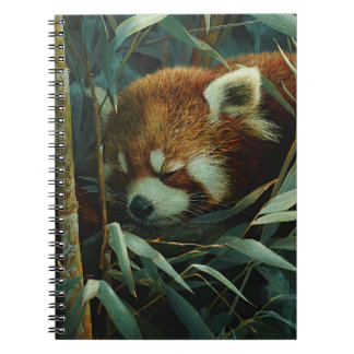 Rotes Panda Bamboo Nest Kunst Notizblock