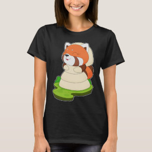 Rotes Panda Brautkleid Hochzeit T-Shirt