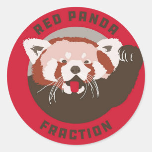 Rotes Panda-Fragment-Logo Runder Aufkleber