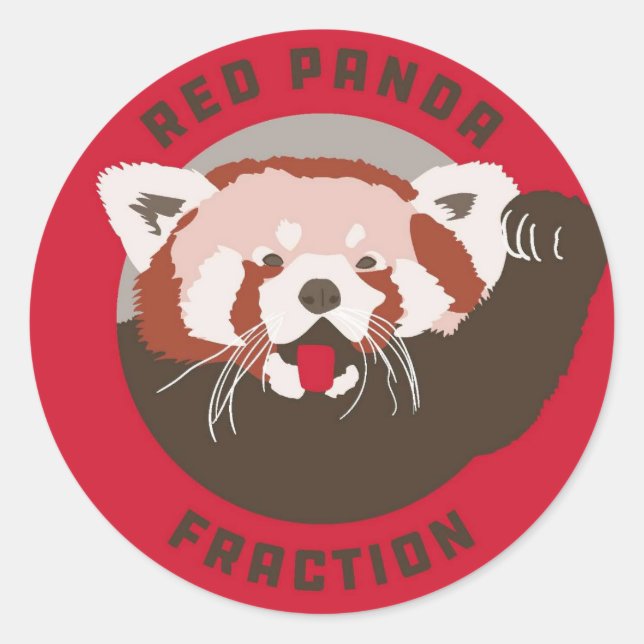 Rotes Panda-Fragment-Logo Runder Aufkleber (Vorderseite)