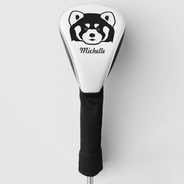 Rotes Panda-Gesicht Golf Headcover (Vorderseite)