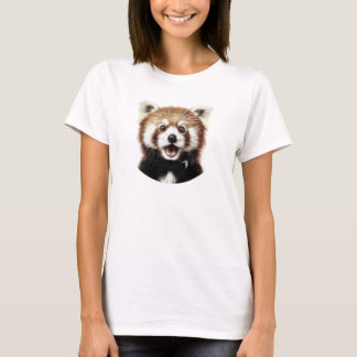 Rotes Panda-Gesicht T-Shirt