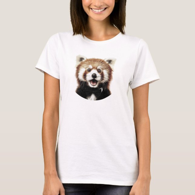 Rotes Panda-Gesicht T-Shirt (Vorderseite)