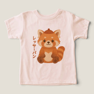 Rotes-Panda-Kinder-T-Shirt