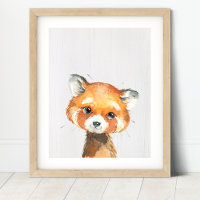 Rotes Panda Kinderzimmer Print