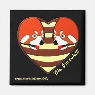 Rotes Panda-Liebe Magnet