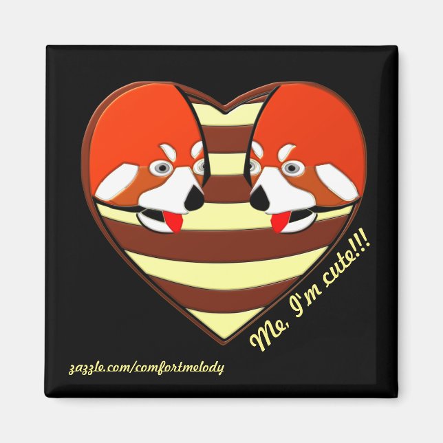 Rotes Panda-Liebe Magnet (Vorne)