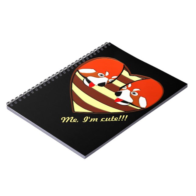 Rotes Panda-Liebe Notizblock (Linke Seite)