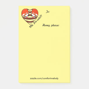 Rotes Panda-Liebe Post-it Klebezettel
