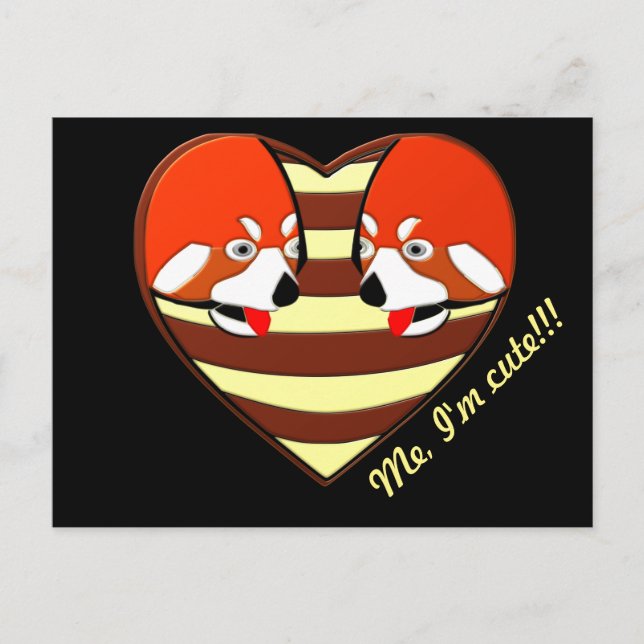 Rotes Panda-Liebe Postkarte (Vorderseite)