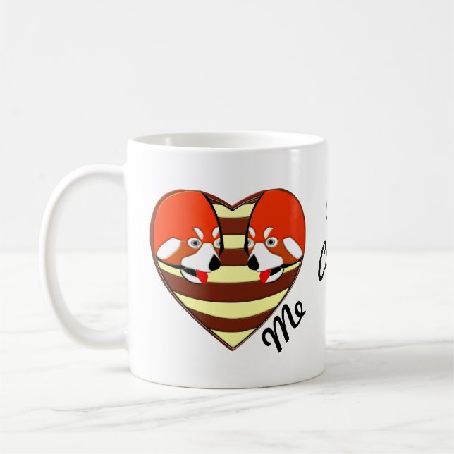 Rotes Panda-Liebe Tasse (Links)
