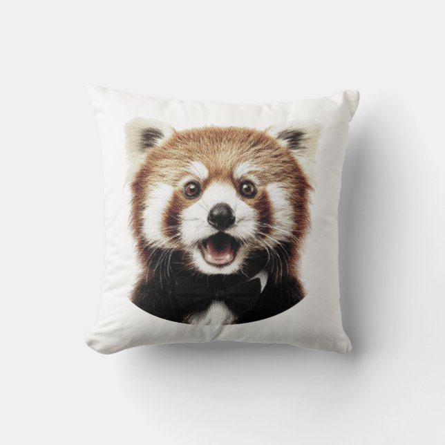 Rotes Pandas Gesicht Kissen (Vorderseite)