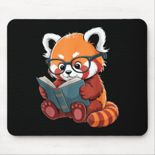 Rotes Pandas liest ein Buch lesendes Tier süß rot Mousepad