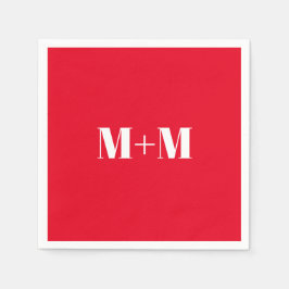 Rotes Papier mit Leerbuchstaben anpassen Serviette