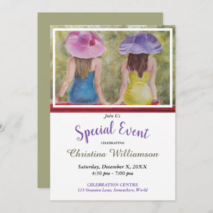 ROTES PARK BENCH PARTY INVITE EINLADUNG