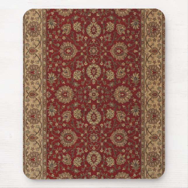 Rotes persisches Scharlachrot Arabesketapisserie Mousepad (Vorne)