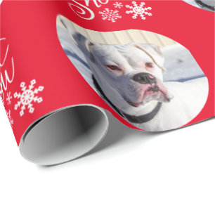 Rotes Personalisiertes Hund-Foto Geschenkpapier