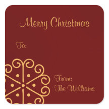 Rotes Personalisiertes Weihnachtsgeschenk Aufklebe