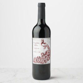 Rotes Pfauenleder Weinkeller Hochzeitssaal Weinetikett