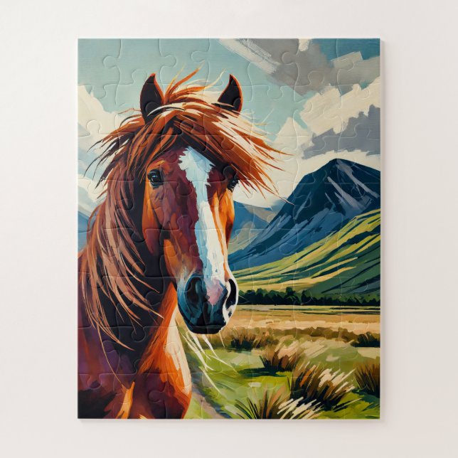 Rotes Pferd 50 Stück Kinder Puzzle (Vertikal)