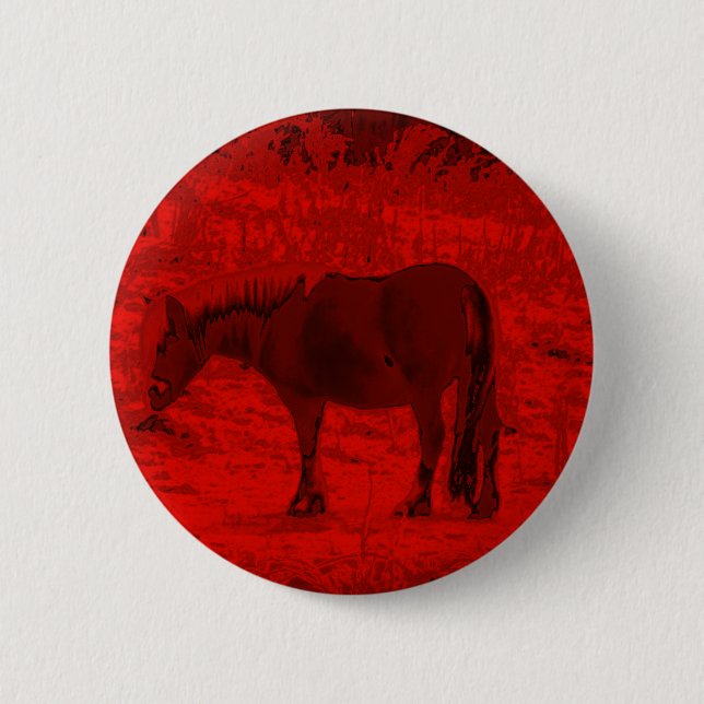 Rotes Pferd Button (Vorderseite)