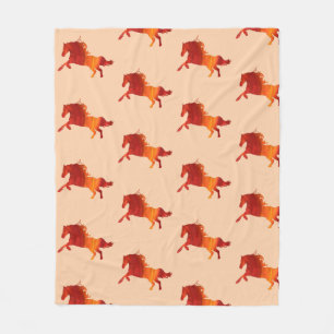 Rotes Pferd, Feuerpferd Art Fleece Blanket