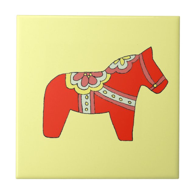 Rotes Pferd Fliese (Vorderseite)