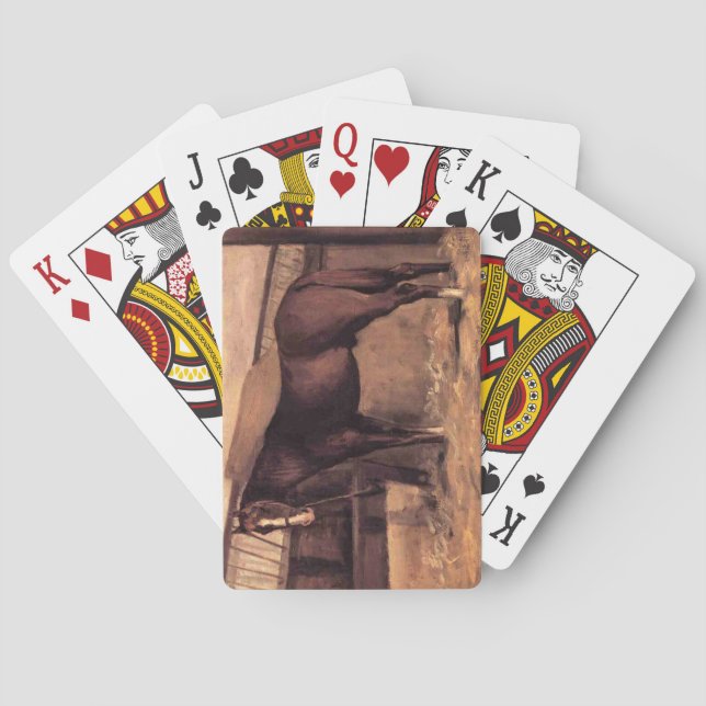Rotes Pferd im Stall Spielkarten (Rückseite)