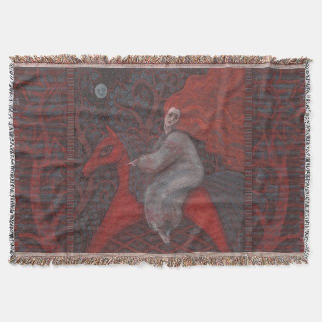 "Rotes Pferd", Ingwer, Volkskunst, Erdschattierung Decke (Vorderseite)