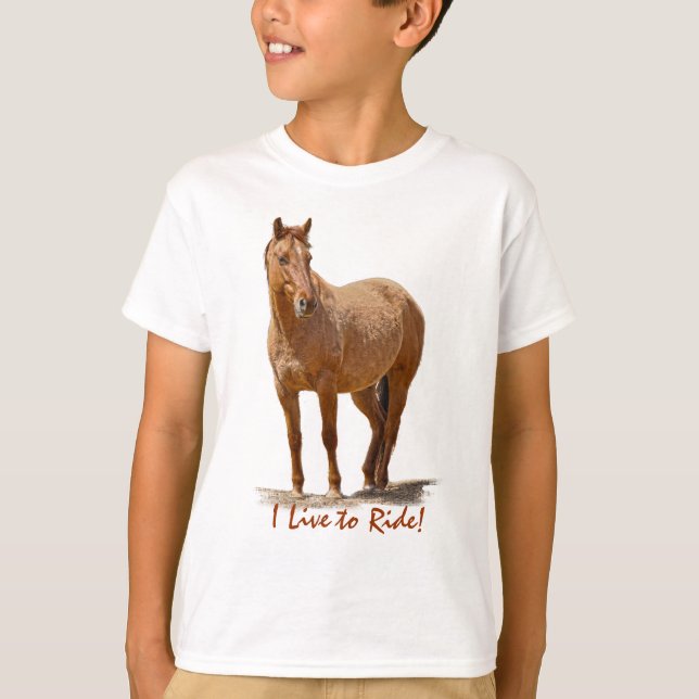 Rotes Pferd, Pferdefreund T-Shirt (Vorderseite)