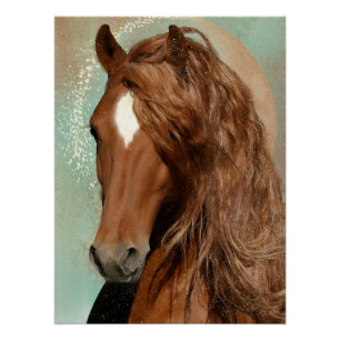 Rotes Pferd - Poster
