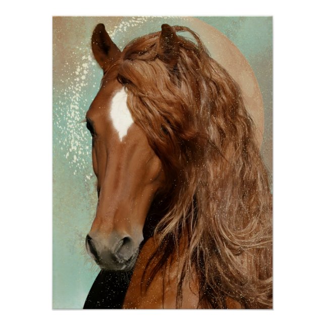 Rotes Pferd - Poster (Vorderseite)