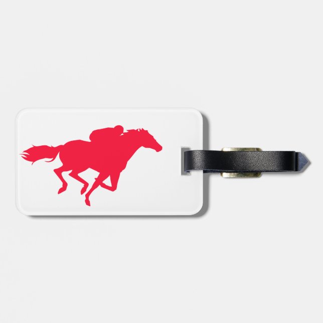 Rotes Pferd-Rennen Gepäckanhänger (Rückseite horizontal)