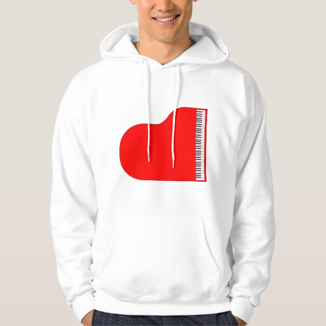 Rotes Piano Hoodie (Vorderseite)