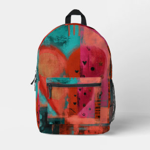 Rotes Pinkes Valentinsgraffiti-Splittherz Bedruckter Rucksack