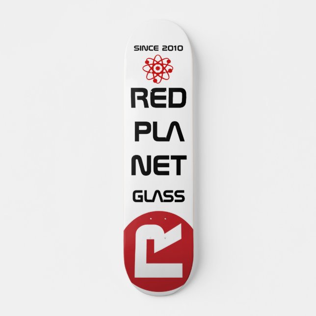 Rotes Planeten-Glas-Skateboard Skateboard (Vorne)