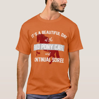 Rotes Pony-Cafe es ist ein schöner Tag Familie T-Shirt