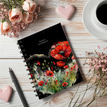 Rotes Poppy Floral Monogramm Planer<br><div class="desc">Unsere Kollektion "Poppy Floral" ist in Aquarellmohn-Blume in zwei Farbtönen gehalten,  mit Perwinkelblau und Rot,  gepaart mit einem eleganten Schriftart aus Serifen. Karo andere Produkte aus dieser Kollektion in unserem Shop und kontaktiere uns,  wenn du besondere Wünsche hast.</div>