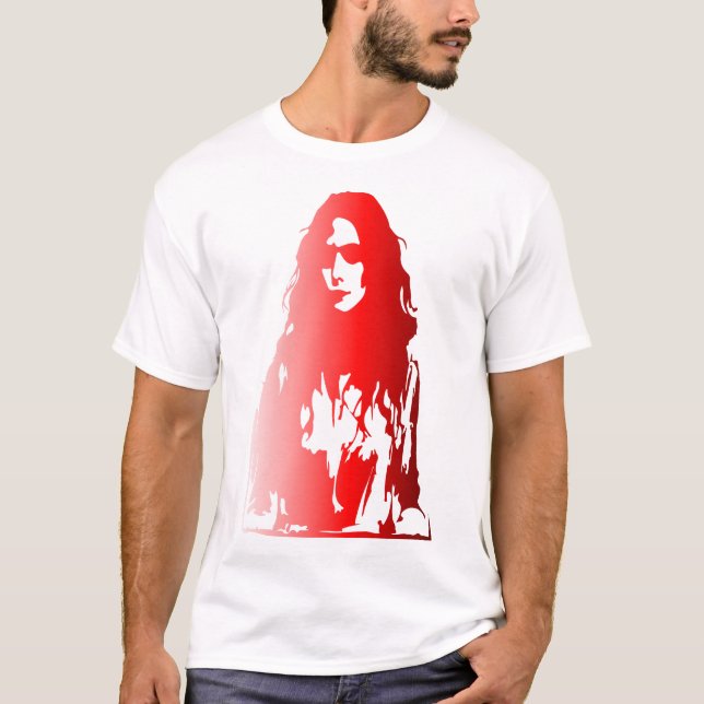 Rotes Portrait einer Frau mit langen Haaren T-Shirt (Vorderseite)