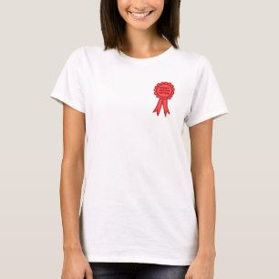 Rotes Preisschild "Hab Mich Nicht Angestrengt" T-Shirt