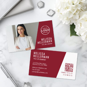 Rotes Professionelles Foto-Logo Visitenkarte
