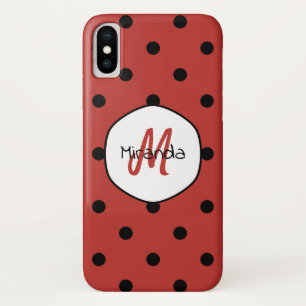 Rotes Punkte-Monogramm Case-Mate iPhone Hülle