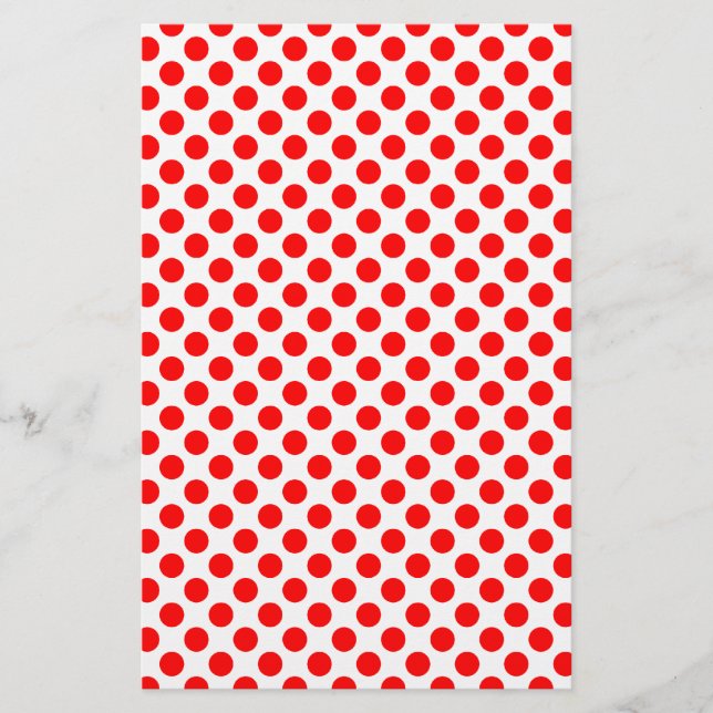 Rotes Punkte-Muster Briefpapier (Vorderseite)