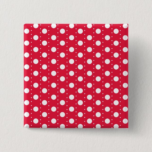 Rotes Punkte-Muster Button (Vorderseite)